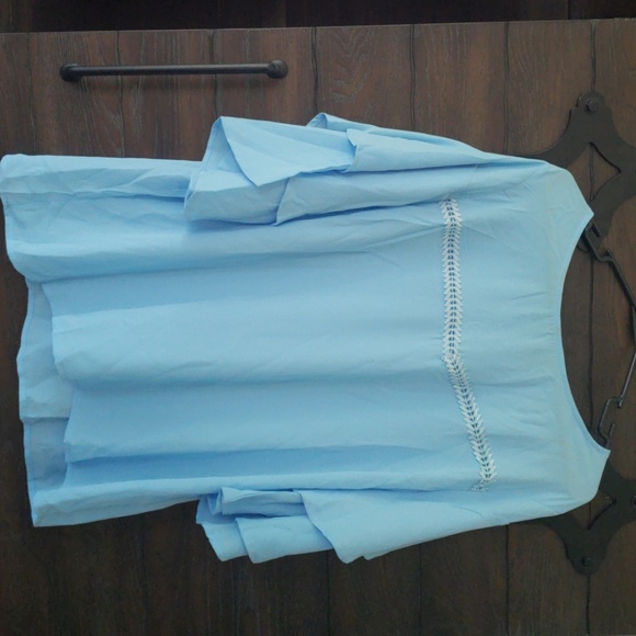 Baby Blue BOHO Ruffle Sleeve blouse - Picture 2 of 4